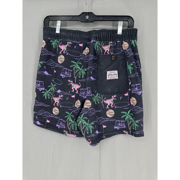 Party Pants Swim Shorts Mens Small Black Dinosaur Golf Animal Trunks Colorful - Picture 3 of 6